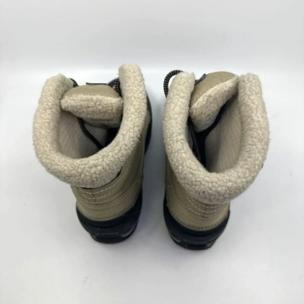 Columbia Cascadian Trinity‎ Snow Boots Women 6 Tan Black Good Waterproof Sherpa